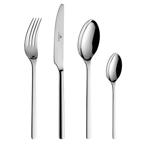 Gerlach Modern Besteck-Set Für 6 Personen Spülmaschinenfest Essbesteck Aus Edelstahl Elegantes Besteck Mit Messer Gabel Löffel Und Teelöffel Tafelbesteck Rostfrei 24 Stk, Silber Gerlach Modern Besteck-Set Für 6 Personen Spülmaschinenfest Essbesteck Aus Edelstahl Elegantes Besteck Mit Messer Gabel Löffel Und Teelöffel Tafelbesteck Rostfrei 24 Stk, Silber