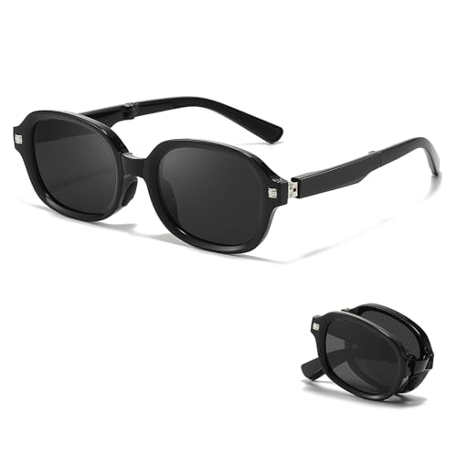 IGnaef® Foldable Polarized Sunglasses for Women Men, Lightweight UV Protection Folding Sun Glasses with Case IF523