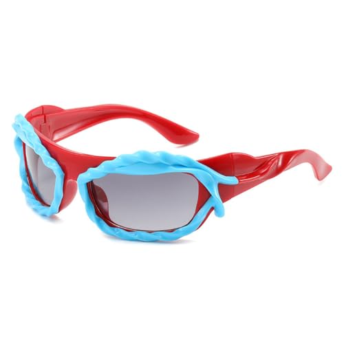 Lunettes de soleil œil de chat MUTYNE bicolores et irrégulières avec verres gris dégradé UV400