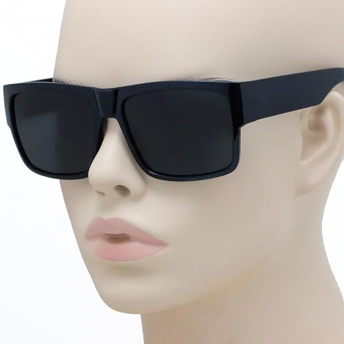 Large Square CHOLO Sunglasses Super Dark OG LOCS Style GANGSTER Style Black NEW4