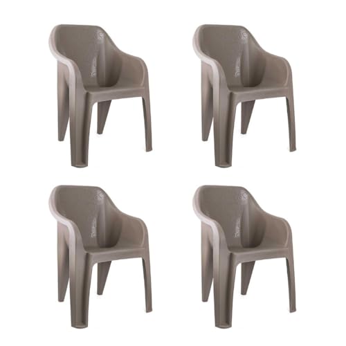 Image of Cello Dynamo Plastic Chair (Set of 4) (Grey) | Strong and Durable | Easy to Clean | Chair for Living Room, Bed Room, Kitchen, Office Room, Outdoor | 3 Years Warranty
