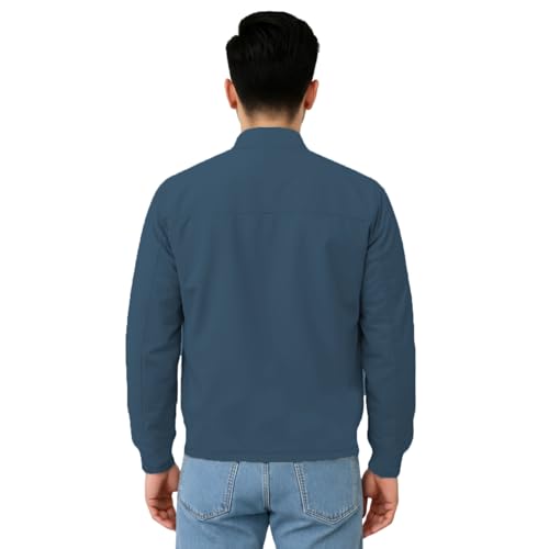 Image of NINQ Winter Jacket - Windproof Poca Cloth with Fur, Zipped mandarin Collar, 2 Front Pockets & Side Arm Pocket, Casual & Sportswear jackets for men