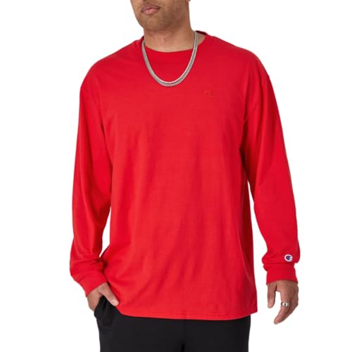 Image of Champion Men's Classic Long Sleeve T-Shirt, Standard Fit, C Logo, Available in Regular and Big & Tall