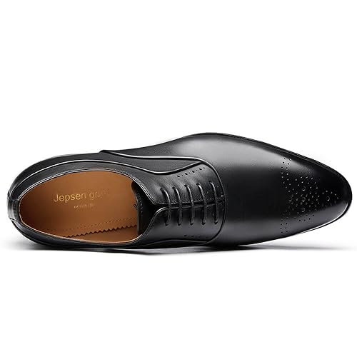 Men's Dress Shoes Genuine Leather Oxfords Luxury Formal Business Suit Shoes with Blake Rapid Stitch3
