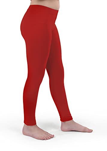 Silky Toes Little and Big Girls Premium Cotton Leggings/Size 2t to 16/ Many Colors for School Uniform Red2
