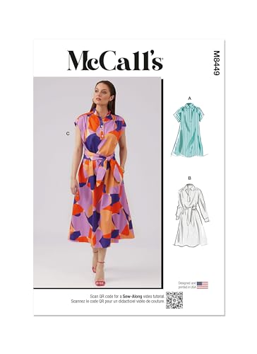 McCall's M8449K5 Misses' Pullover Dresses and Sash Sewing Pattern Packet,