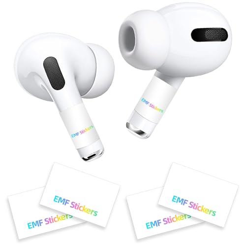 EMF Blocker Stickers for AirPods Neutralize Shield Protection for Bluetooth Headphones Cell Phones Wireless Earbuds Electronic Devices Reduction Harm Defender (White, 2 Pcs)