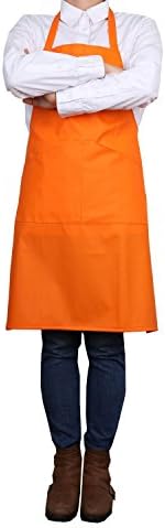Vinyl Waterproof Apron Lightweight Wide Double Pocket (Sunkissed Orange)