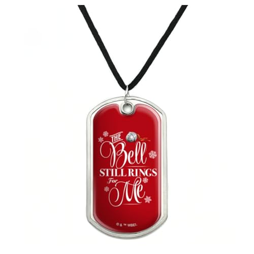 Polar Express The Bell Still Rings For Me Military Dog Tag Pendant Necklace with Cord
