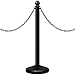 Goplus 6pcs Plastic Stanchion Set, Safety Stanchion Barrier Posts Queue Line Pole with 40” Link Chain & C-Hooks, Outdoor and Indoor Crowd Control Barriers, Easy Connect Assembly