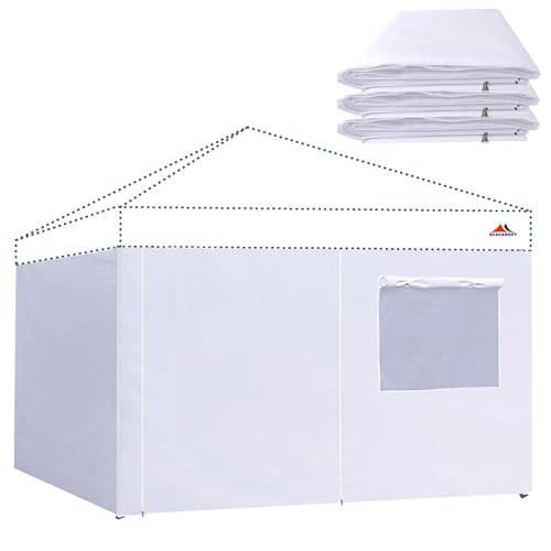 SCOCANOPY Sidewalls 12x12ft Complete Closure Sunwalls for Most 12x12 Canopy Gazebo Tent 4 Pack SunWalls Only (White)