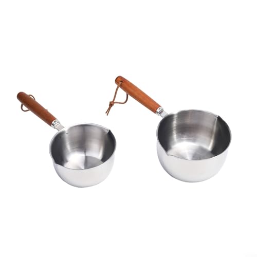 Zilimontt Small Oil Pan, Pot Milk Pan,for Induction Gas Electric Stove Dishwasher Safe,Milk Pan Small Pot Induction Milk Pot,Butter Warmer Multipurpose Cooking(150ml)