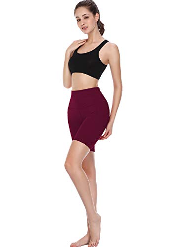 CADMUS Women's High Waist Spandex Yoga Shorts for Bike Running Two Side Pockets