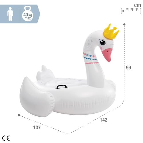Intex Majestic Swan Ride-On, Inflated Size: 1.42m x 1.37m x 99cm (57562NP), Multi-color - Image 4