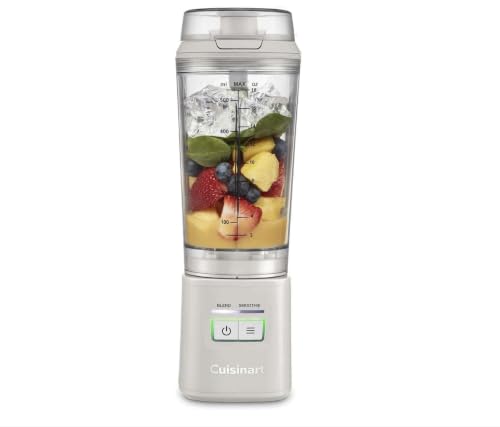Image of Cuisinart Blast & Go Portable Blender | Cordless, USB-C Rechargeable | BPA Free Travel Mug | 20,000 RPM Motor | 2 Presets: Mix & Shakes, Protein Shakes, Crushed Ice, Fruits