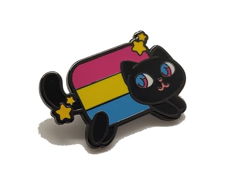 Nyan Cat Pride Enamel Pin The Meme Kitty in Rainbow Trans Pansexual Bisexual Lesbian Asexual Nonbinary Aromantic Pride Flag Colors lgbtq+ (Pansexual)