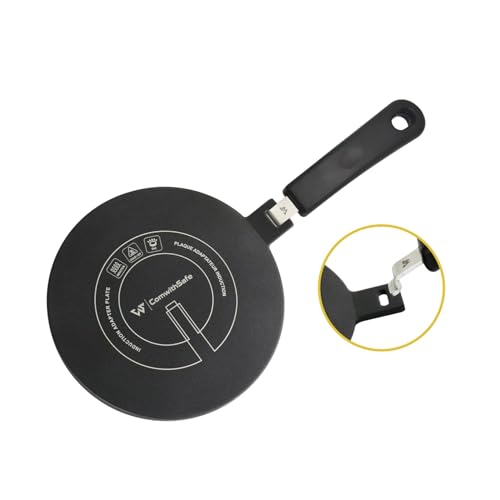 ComwithSafe Adaptateur Induction 20 cm avec Revêtement Haute Température 3,4 MM - Ne CHANGE PAS de Couleur -Plaque Diffuseur de Chaleur avec Poignée...
