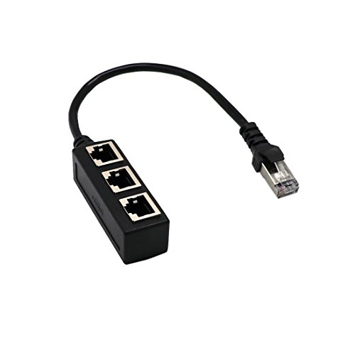 Ethernet Splitter RJ45 Extender Kabel 1 Stecker auf 3 Buchse Internet Connector Netzwerk Port Verlängerung Adapter Kabel LAN Divider für Cat5/Cat5e/ Cat6/Cat7 (nur ein Gerät funktioniert gleichzeitig)