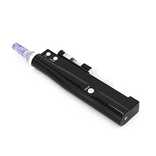 Preisvergleich Produktbild LUCKYAN Elektrische Derma Pen Auto Hydro-Vakuumnadeln Airbrush Sommersprossen-Schönheitsinstrument für Anti-Falten Spot Poren Akne,Schwarz