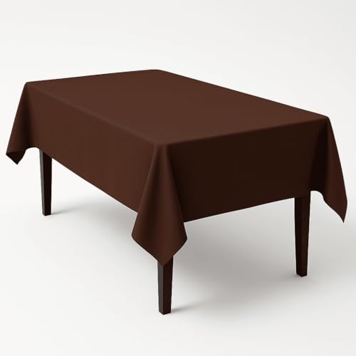 Image of Styleys Dining Table Cover Waterproof with for Kitchen Dining Table Cloth Dust and Oil Repellent (140x220, 1 Table Cover Only, Brown, CTSD17)
