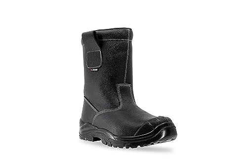 Lendeo Polar Black S3 CI SRC Stiefel gefüttert schwarzt Sicherheitsschuh Arbeitsstiefel, Größe:44 EU
