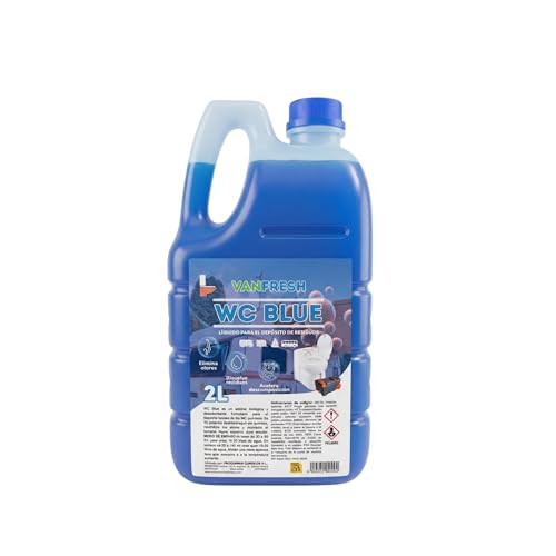 Vanfresh WC Blue – Líquido para Depósito de WC Químico 2L | Aroma Fresco, Limpieza y Control de Olores para Inodoros Portátiles, Autocaravanas y Camping