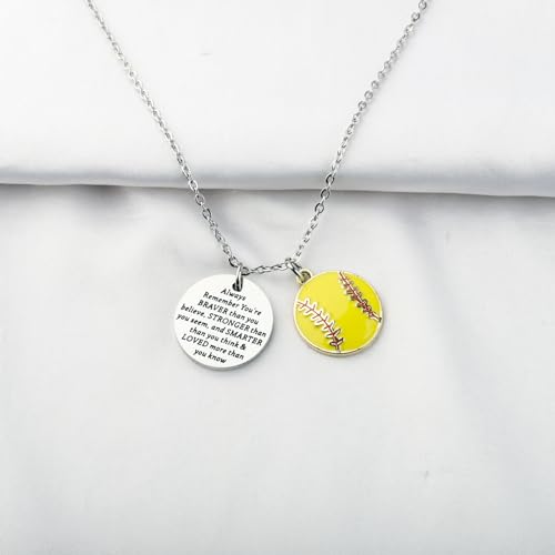 BNQL Girls Softball Necklace - Softball Charm Jewelry Gift for Players2