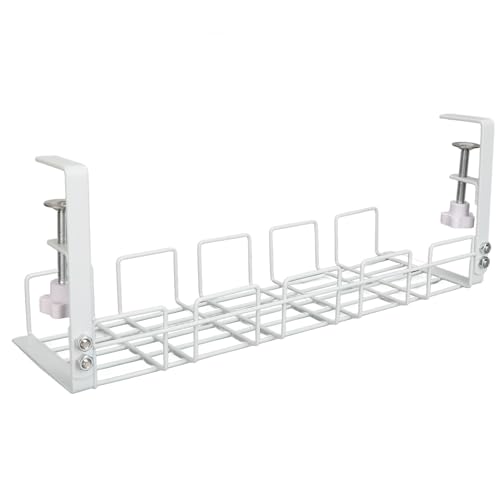 Organizador de cables bajo escritorio de acero Walfront, bandeja para gestión de cables, organización eficiente, fácil instalación, fuerte capacidad de carga, protección de seguridad miniatura 1