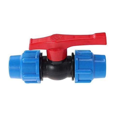 TOP-VIGOR 25mm Stop Tap Valve Connector For HDPE or Alkathene Water Pipe Compression Fit Cover
