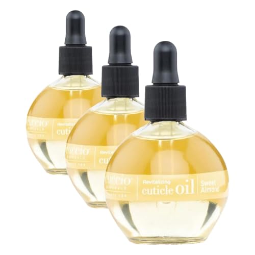 Image of Cuccio Naturale Sweet Almond Revitalizing Cuticle Oil, Lightweight Fast-Absorbing Hydrating Nail & Cuticle Conditioner, Cold-Pressed Oils + Vitamin E, 2.30 Fl Oz (Pack of 3)