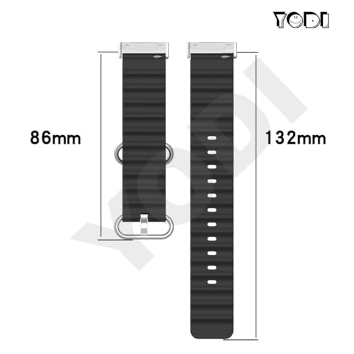Image of YODI Watch Band Compatible with Fitbit Versa 4 / Fit bit Versa 3 / Fitbit Sense /Sense 2 Band, Soft Replacement Silicone Wristband for Women Flexible Waterproof Sport Watch Strap for Men Large