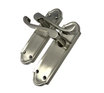 Haven Heritage Door Handles - Satin Internal Door Handle Sets, Ashworth Door Handle Latch, Lock & Bathroom Design, Elegant Silver Interior Handles, 167mm x 47mm Back Plate (Latch Handle x 1)