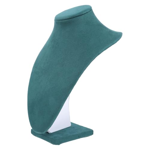 JECOMPRIS Soporte para Collares Busto en Terciopelo Verde 25 CM Ligero para Exhibición en Tiendas y Eventos de Joyería