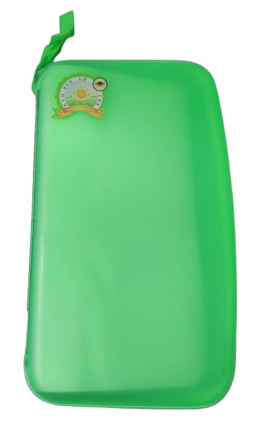 SMILEFEST 80 CD DVD Disc Storage Hard Plastic - PVC Wallet Holder Organizer Carry Case - GREEN