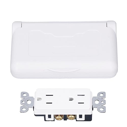 Weatherproof Outlet with Cover US Standard Power Socket Outdoor RV Electrical Receptacle 15A 125VAC