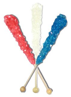 Red, white and blue Rock Candy! -10 sets (30 sticks)