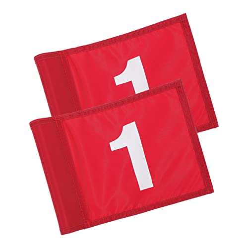 Toddmomy Numbered Golfing Training Flags 2pcs Portable Golfs Flags Durable Nylon for Outdoor Practice