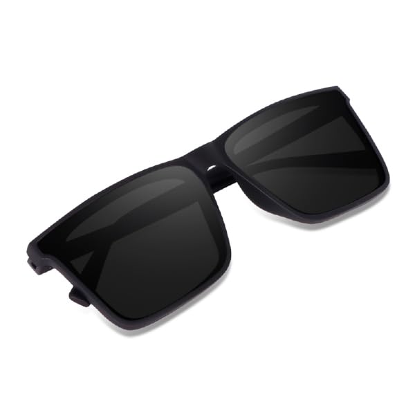 Sheomy Square Sunglasses for Men Retro Square Black Light Weight Uv Protection Sunglasses for Men and Women Classic Sunglass Unisex (Pack of 1 (Black)) 11976