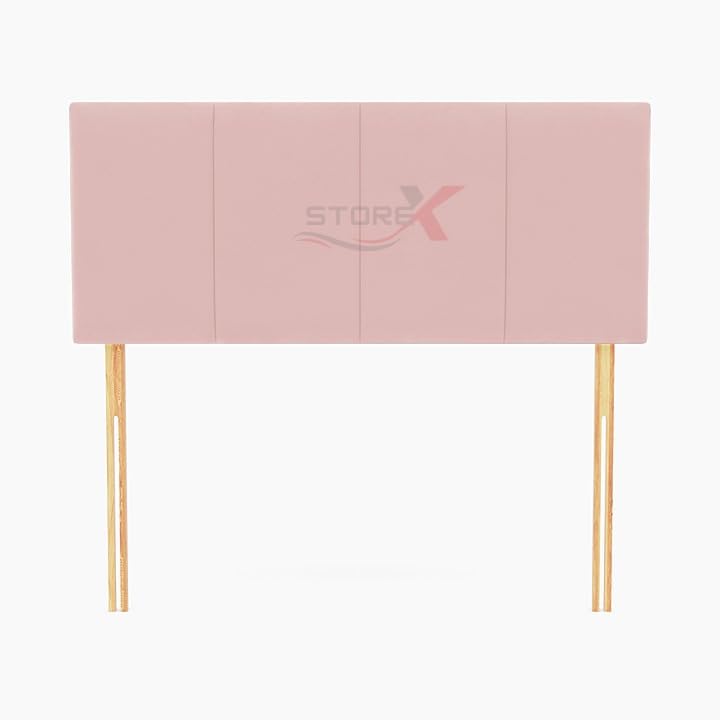 STOREX Plush Fabric Padded Lined Headboard For Devan Bed Bedroom Furniture Clasic Designs (Baby Pink, 3 FT Single)