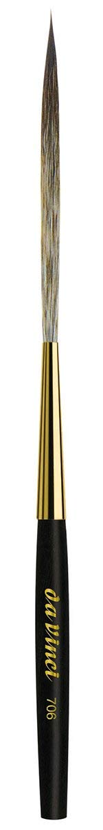 da Vinci Graphic Design Series 706 Short Stroke Brush, Pointed Tip Synthetic Imitation Squirrel with Extra-Short Black Handle (706-8)