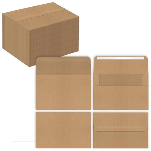 Enveloppes A7 kraft 13x18 fermeture adhésive pour carte invitation 100