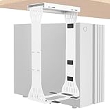 KEEGH Heavy Duty Under Desk PC Mount Adjustable Under Desk Computer Mount Supports Up to 90 lbs PC Mount with Secure Locking for Standing Desk, White