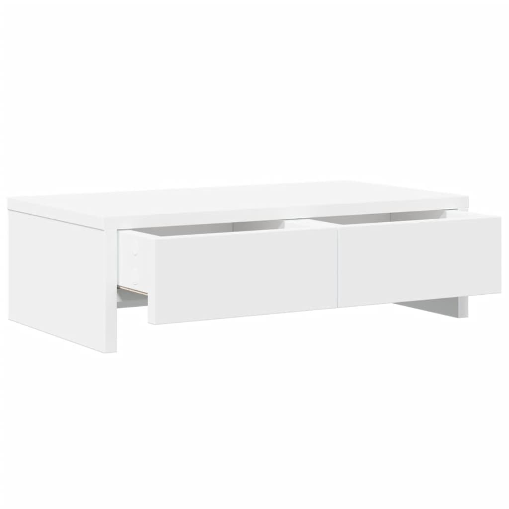 Genérico Supporto Monitor con Cassetti Bianco 50x27x15 cm in Truciolato,Bianco,6.2kg,854661