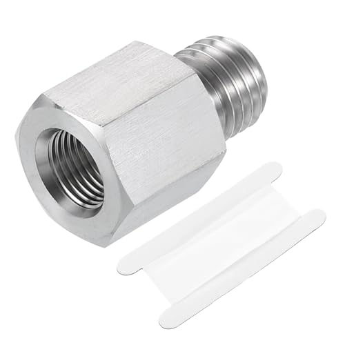 sourcing map Pipe Fitting Reducing Adapter, M12 Male x 1/8 NPT Female 304 Stainless Steel Reducer Connector for Water Oil Air Pressure Gauge, Silver