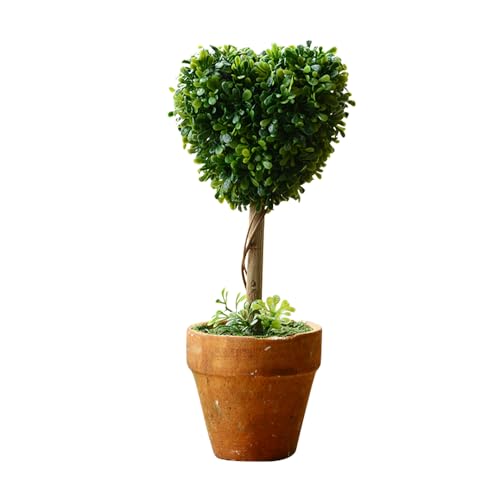 YZZY 1 Pcs Artificial Boxwood Topiary Potted Plant Tabletop Decorations, Mini Fake Greenery Arrangement with Pot, Faux Plants for Indoor Home Decor ?8