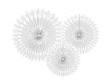 PartyDeco Satz von Seidenpapier Rosetten- Weiß- Dekoration Hängende Papier Rosetten Papier Stern Papier Pumpen Silvester Hochzeit Geburtstag Baby Shower Hängende Dekorationen