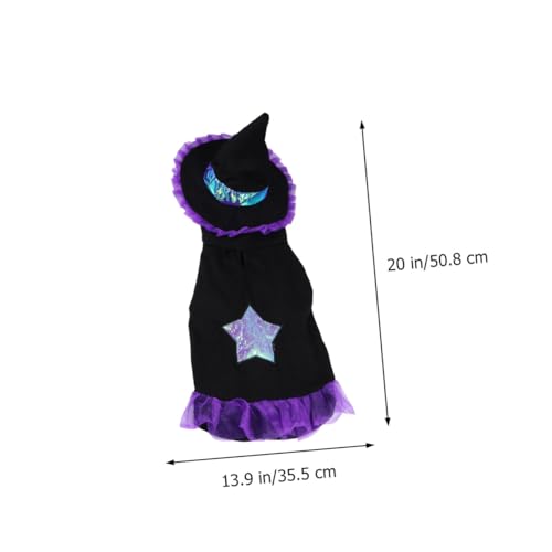 Disfraz de brujo para perros talla L morado miniatura 2