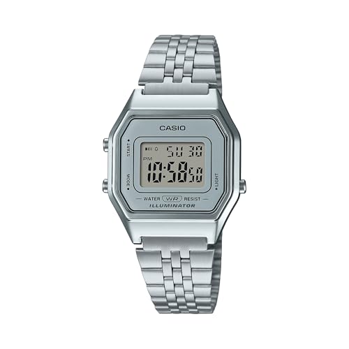 Relógio de Pulso Casio Feminino Prata Vintage Digital LA680WA-7DF.