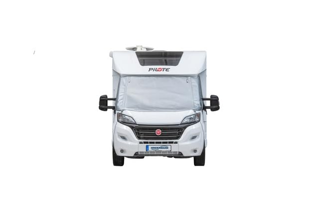 HINDERMANN Thermomatte Classic, Polyester Außenisoliermatte, für Ford Transit Custom (Campervan) ab 2024, mit öffnenbarer Frontklappe, Silber