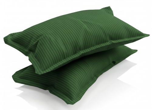 Image of Satin Striped Glace Cotton Double bedsheet with 2 Pillow Cover | Soft & Smooth Finish | Double Bed bedsheet 90 x 90 Inch | Pillow Cover 18 x 28 Inch | Breathable, Fade Resistant